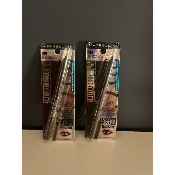 Maybelline Tattoo Studio Eye & Brow Pencils 2 910 Bold Brown - Picture 1 of 2